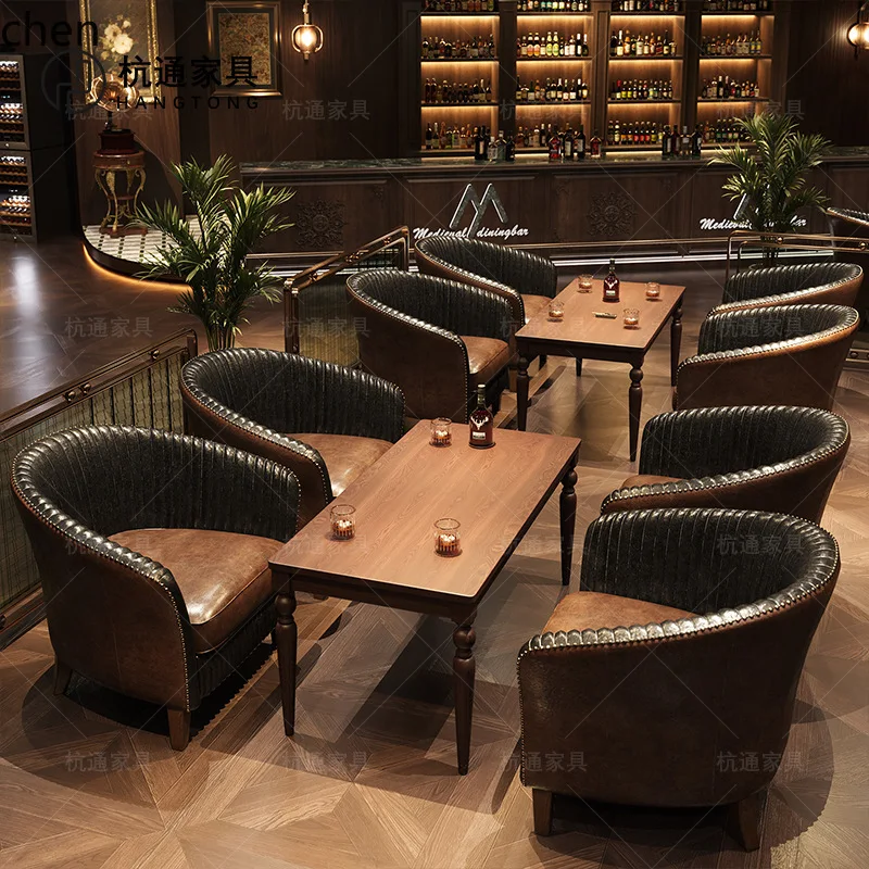 HXL Qingba Sofa Set Table and Chairs Small Bar Cafe Sofa