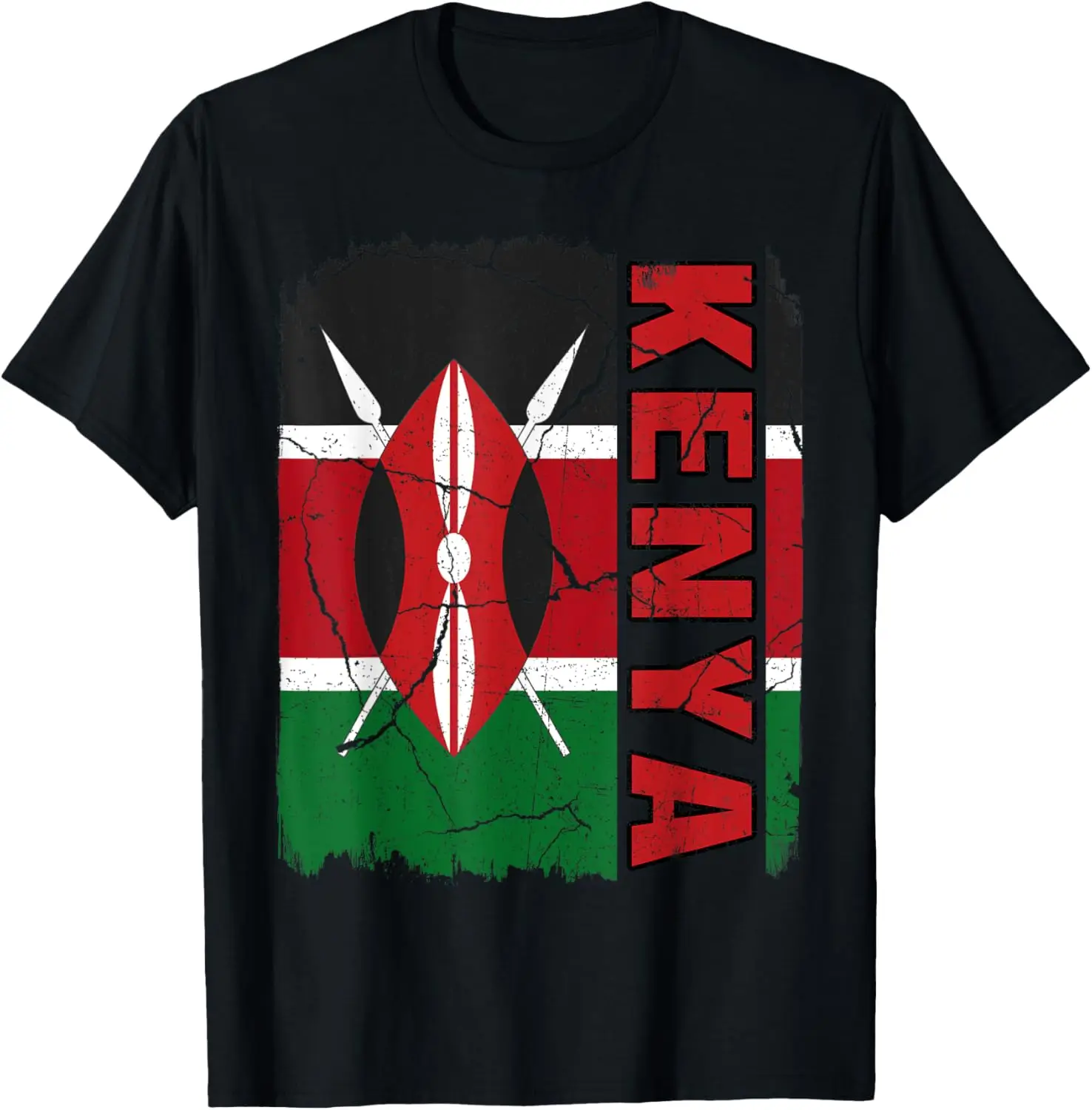 

Винтажная подарочная футболка с флагом Кении и корнями гордости, 100% хлопок