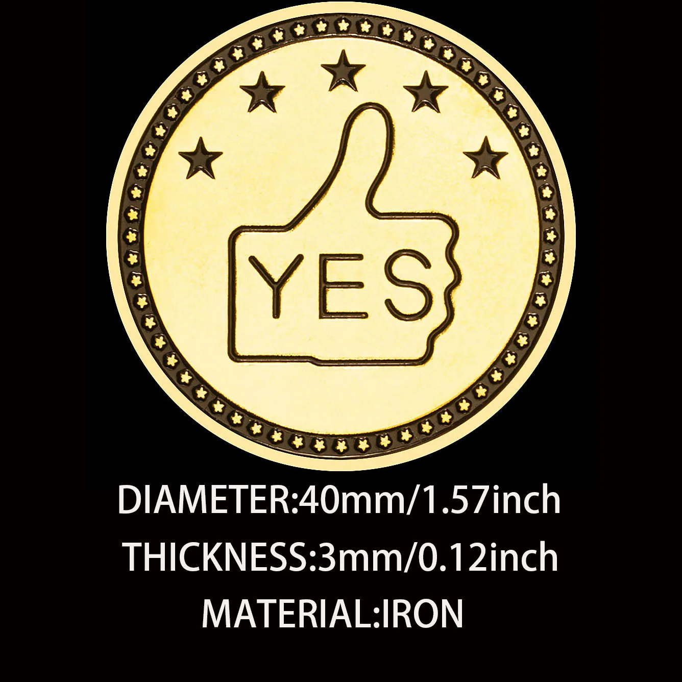 نعم أو لا قرار عملة معدنية ذهبية مطلية بويجا عملات تذكارية ديكور المنزل #5