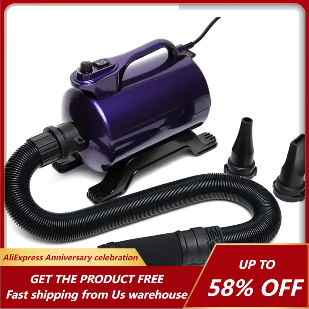 High Velocity Professional Dog Pet Grooming Hair Drying Force Dryer Blower 5.0HP (Super Cyclone) SHD-2600P Purple