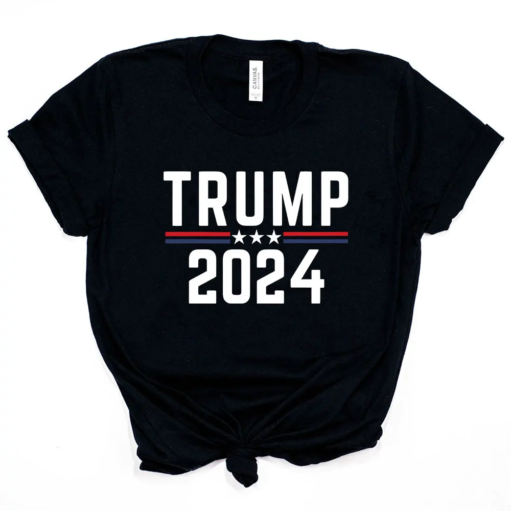 Trump 2024 T-shirt Trump for President T-Shirt Make America Again MAGA American Flag Patriot Patriotic TShirt Unisex Casual Tops