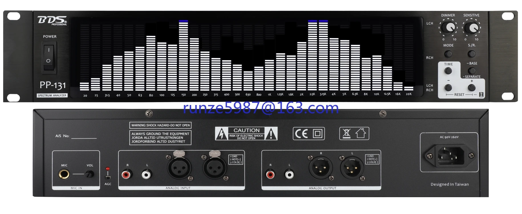 BDS PP-131 montowany w stelażu 2U Equalizer z wyświetlaczem widma wzmacniacza poziomu Audio analizator poziomu Powe