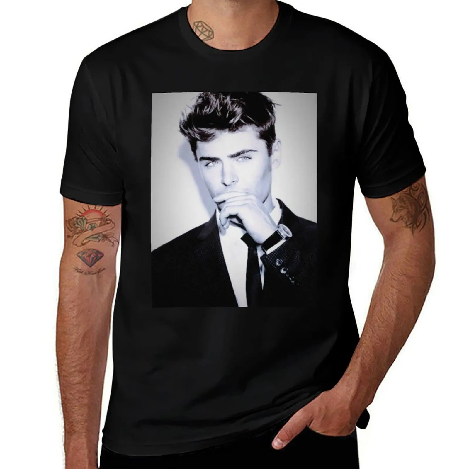 

Zac Efron T-Shirt t shirt for man cotton tshirt 100% t shirt man casual T-Shirt