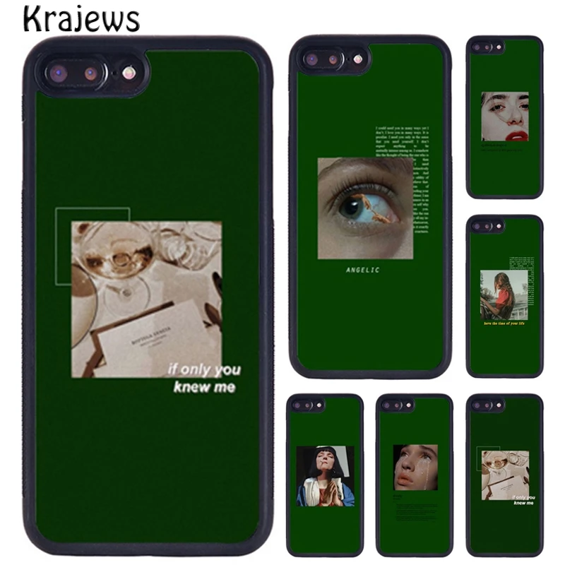 Krajews Green Aesthetic Aesthetics Phone Case For iPhone 16 15 14 X XR XS 11 12 mini 13 Pro MAX Plus cover shell coque