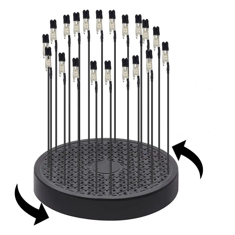AB42-360 Degree Rotation Model Painting Stand Base Holder With 20 Alligator Clip Sticks For Airbrush