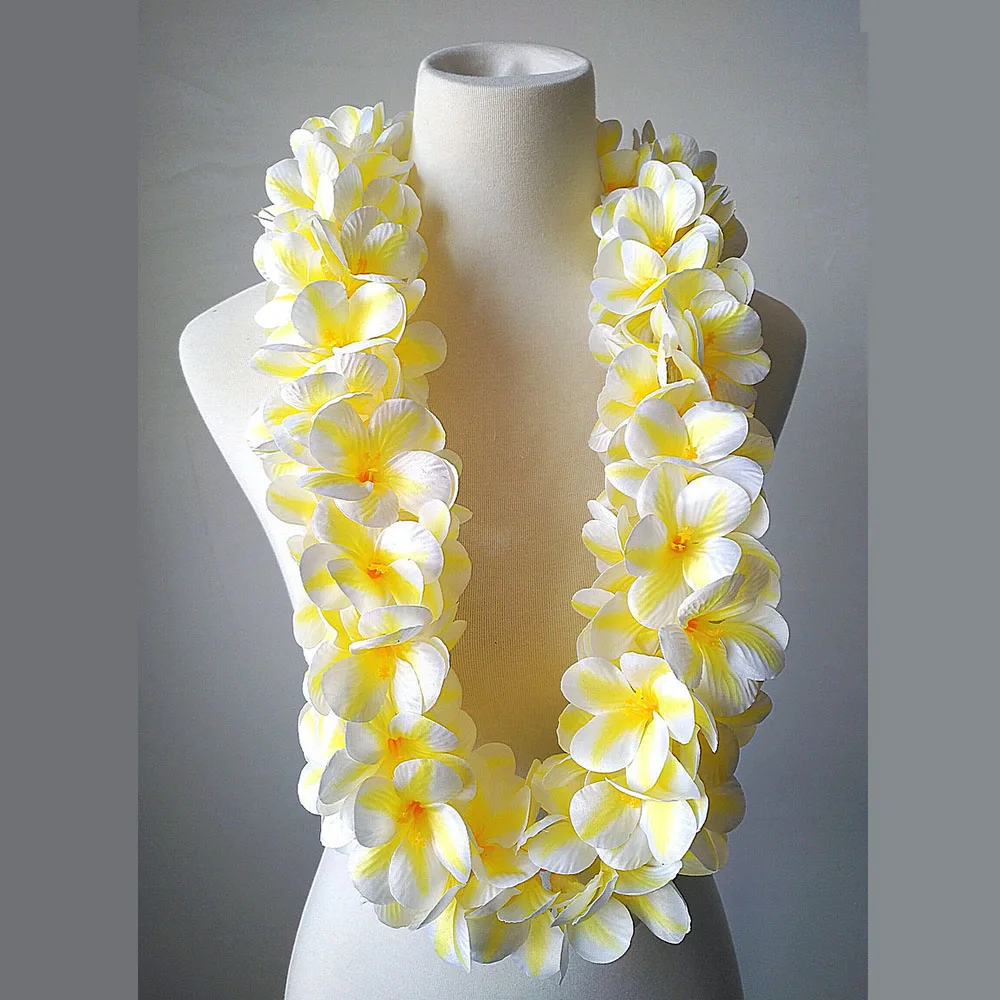 

Free Shipping 50PCS/lot KN-hl074 40Inch Silk Plumeria Lei Hawaii Hula Dancer Tropical Flower Party Women Wear Summer Decoration