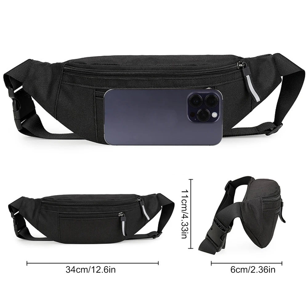 1PC Large Crossbody Fanny Pack with 2-Zipper Pockets – Perfect Gift for Sports, Festivals, Workouts, Travel, Running & Casual U