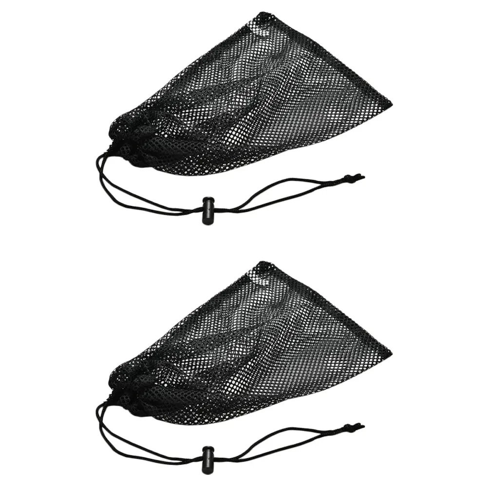 

2Pcs Black Bags for Sports Balls Tennis Golf Elastic Drawstring Large Mouth Sturdy Net Sports Ball Bag Pouch Storage