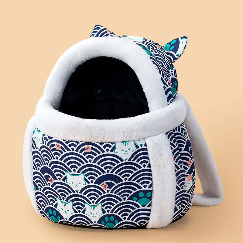 Imagem -04 - Outono e Inverno Quente Gato Bolsa Bonito Gato com Bolsa Cão para Fora Mochila Multifuncional Bolsa de Gato de Estimação