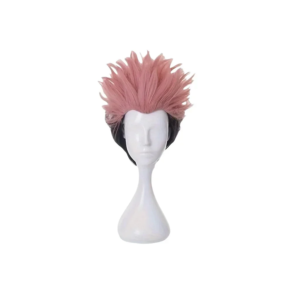 Anime Itadori Yuji Cosplay Wigs Pink Gradient Black Short Jujutsu Kaisen Heat Resistant Party Festival Wig