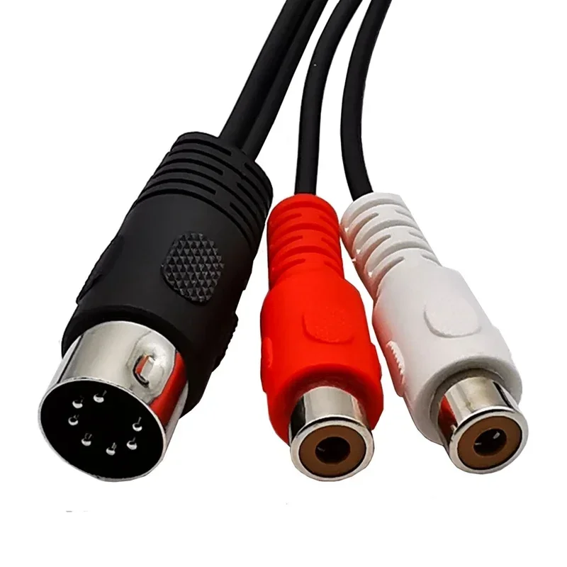 7 Pin DIN Male MIDI To 2 Dual RCA Female Plug Audio Cable Cord for Naim Quad Bang & Olufsen Stereo Systems 0.5m 1m 1.5m Cable