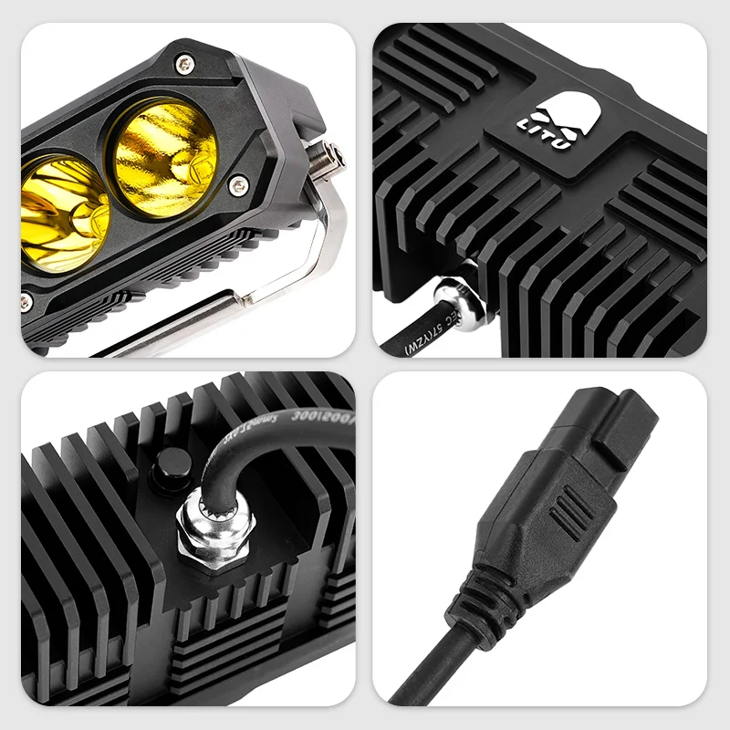 2個セット 120W 車用作業灯 LEDバー 4x4 6インチ LEDドライビングランプ 12-24V LEDコンボビーム オフロード SUV ATV トラクター ボート トラック用