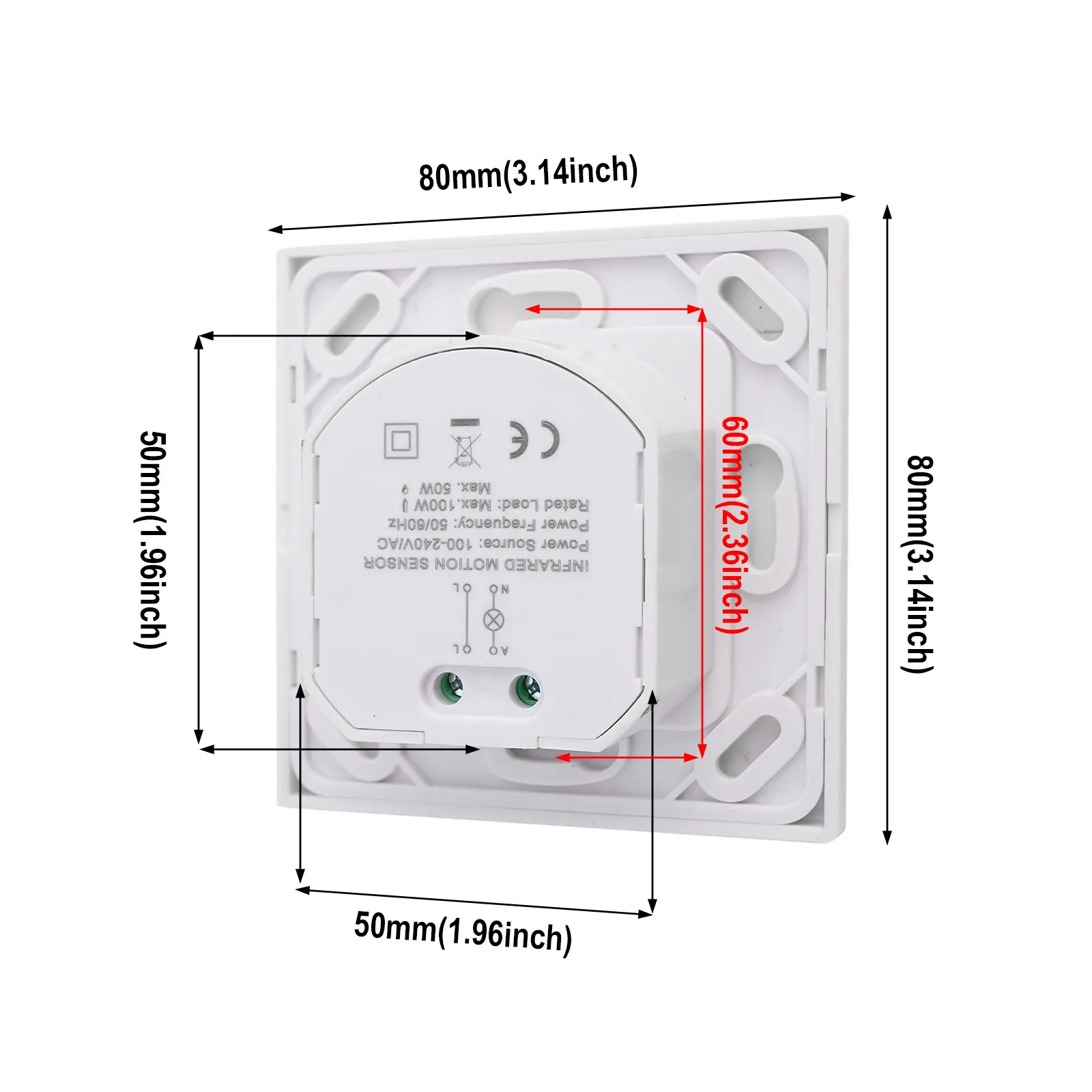 

Внутреннее освещение Встраиваемый настенный сенсорный выключатель Простая установка Энергосберегающий выключатель света для стен и потолков