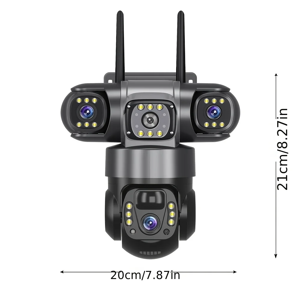 Europäisches Überseelager V380 Pro 4G LTE Solar-Dreifach-Objektiv 15MP PTZ-Kamera mit automatischer Verfolgung, IP66 wetterfest, Zwei-Wege-Audio, Outdoor-Überwachungskamera