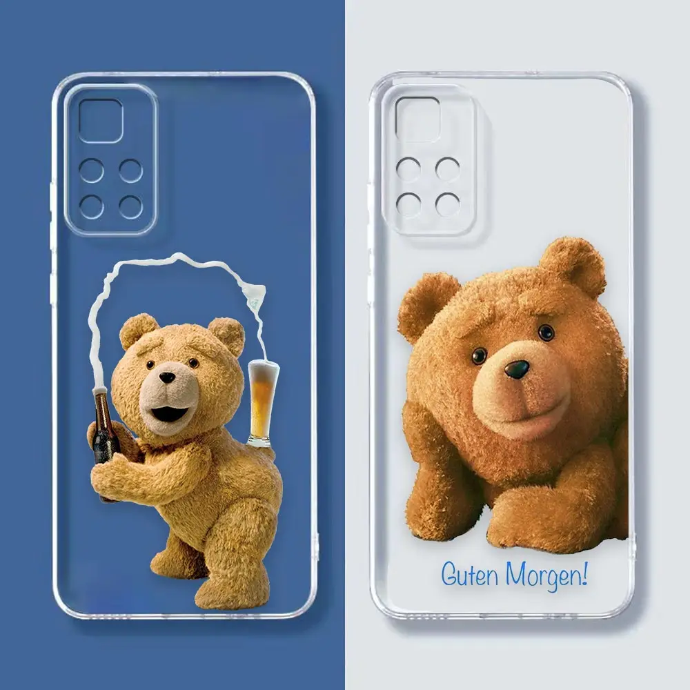 Clear Case For Redmi A1 A2 A3 7 8 9 9A 9C 9T 10A 10X 10 10C 12 12C 13 13C K40 Pro Case Funda Shell Naughty T-Teddy Bear Couple