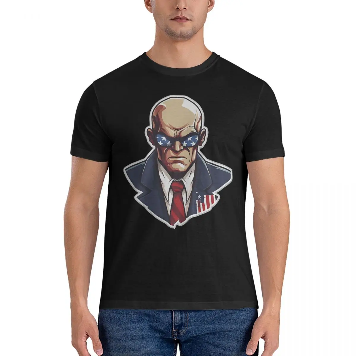 Cool Cool T-Shirts for Men Round Collar Pure Cotton T Shirts H-Hitman Game Short Sleeve Tees Graphic Printed Tops