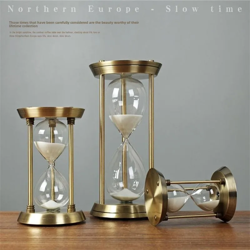 2025 European Creative Metal Time Hourglass Nordic Modern Minimalist Home Decor Living Room Entrance Study Office Decor