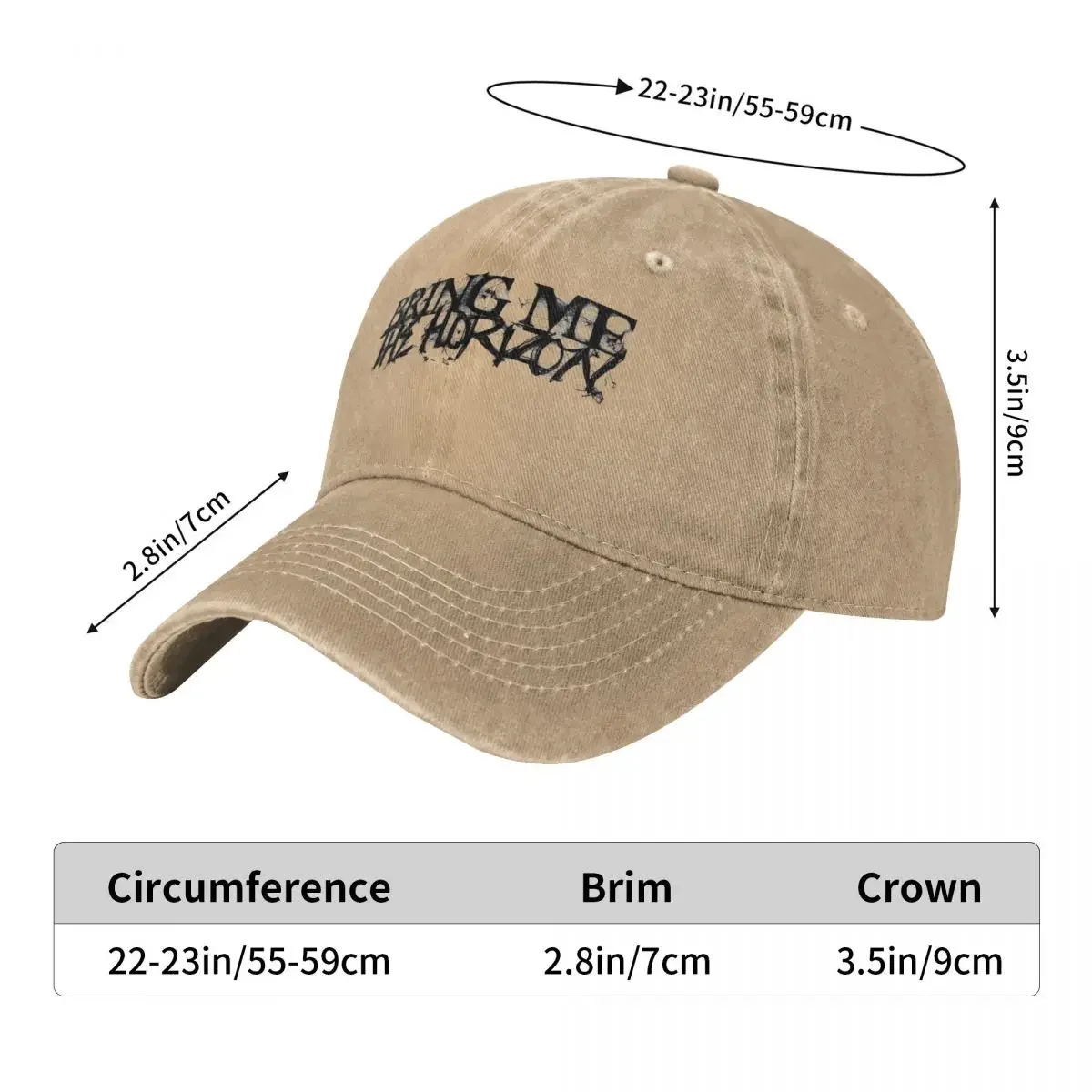 BMTH Brings Me The Horizons Brutal Logo Baseball Cap y2k Cool Unisex Men Trucker Hat Sun Visors Outdoor Sun Snapback Cap Gift