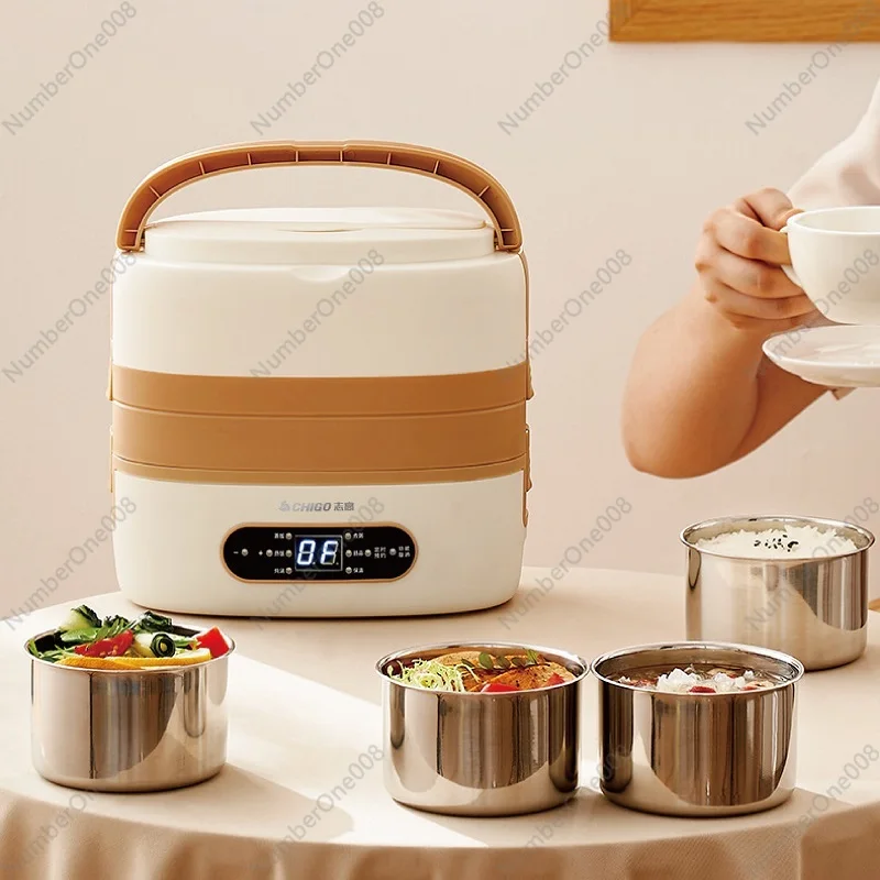 

2L Smart Electric Lunch Box Portable 304 Stainless Steel Food Keep Warm Bento Box Office Appointment Heating Food Heater 220V