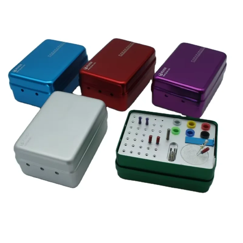 

Colorful Stainless Steel Disinfection Box Dental Medical Equipment 35 holes Bur Disinfection Box
