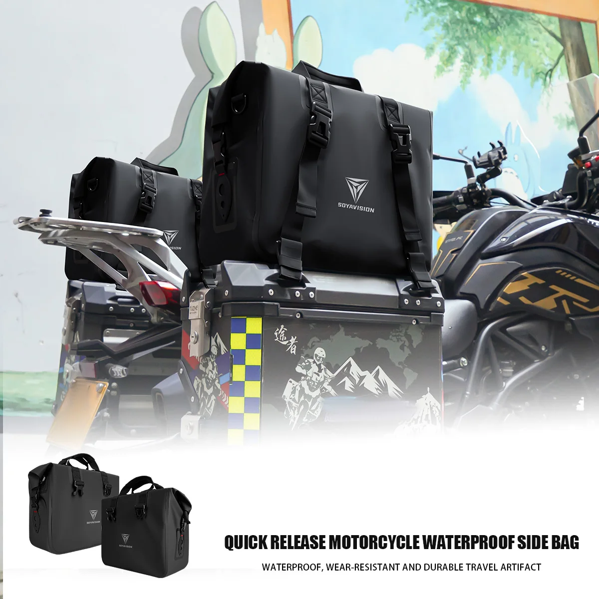 SOYAVISION Motorcycle Top Bags Waterproof For BMW R1200 R1300 1250 GS LC Adventure F650GS Top Box Panniers Bag Case Luggage Bags