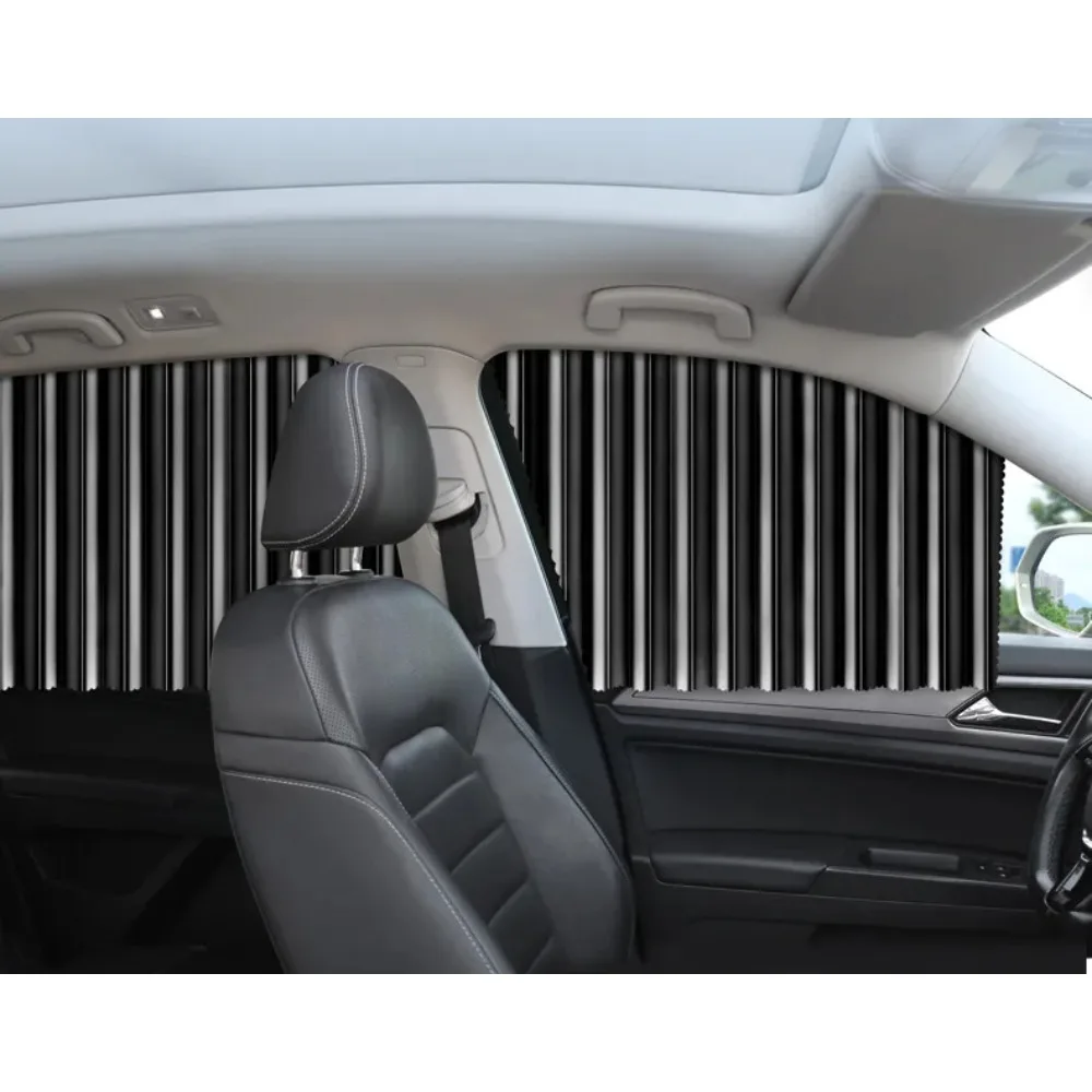 Car Retractable Sun Shade Track Magnet Window Screen Sun Protection Heat Insulation UV Block Universal For Summer Commute