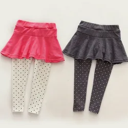 Spring And Autumn New Children'S Wear Korean Version Of Girls Wool Rack Culottes Round Spot Leggings Children'S Nine-Point Pants