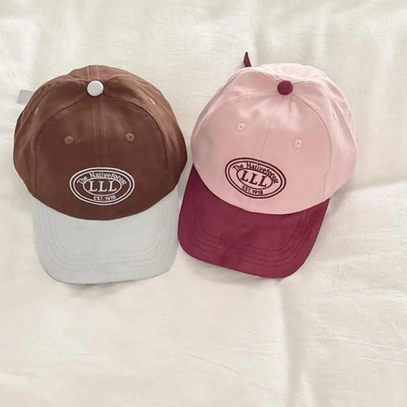 Berretto da baseball da donna patchwork moda lettera ricamata cappello da sole snapback regolabile cappellini parasole per ragazza sportiva all'aria aperta