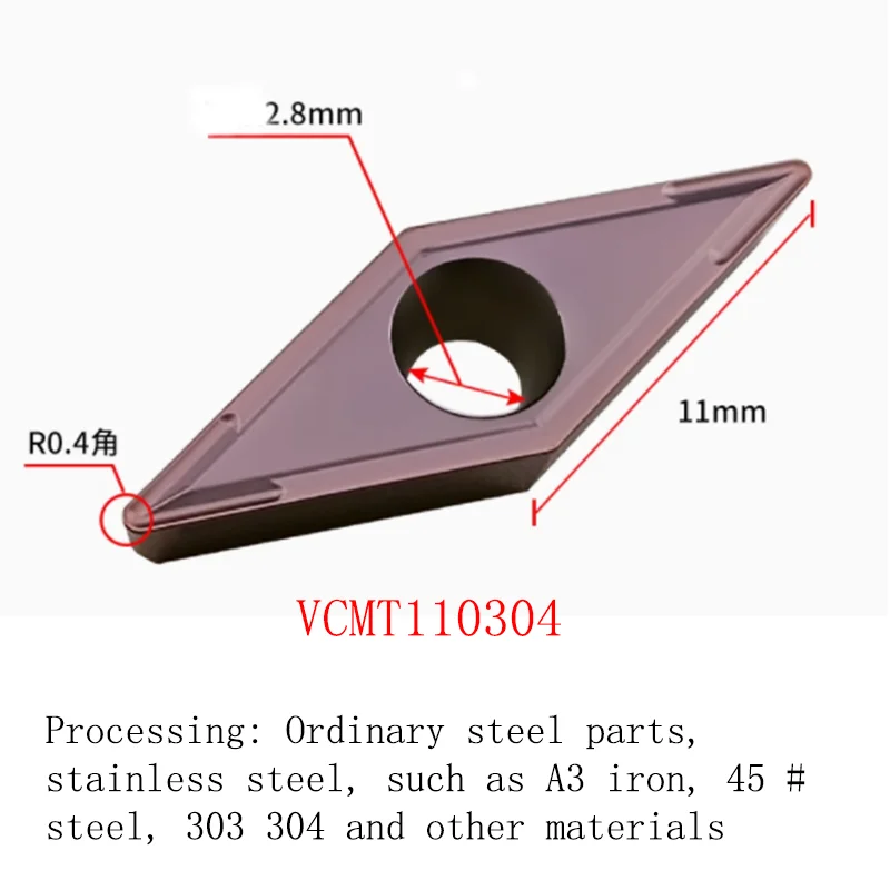 5PCS CNC Insert Diamond 35° Sharp Corner Cutter Inserts Grain VCMT 160404 Diamond VCGT 110304 Lathe Tool Holder