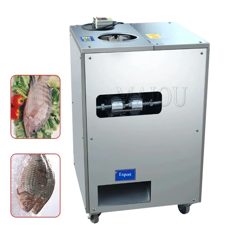 Commercial Fish Scale Processor Open Belly Back Remove Scale Automatic Fish Cleaning Machine