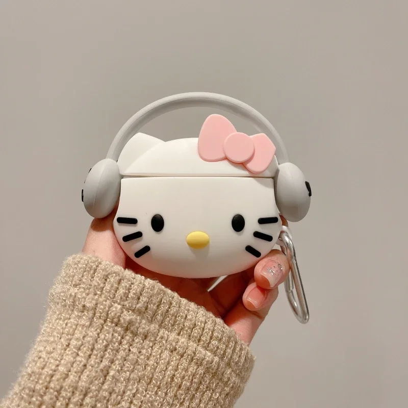 ل Airpods Pro 2 حافظة مرحبا كيتي نمط ل Airpods 4 غطاء لينة سماعة سيليكون غطاء ل Airpods Pro 3rd حالات مع هوك