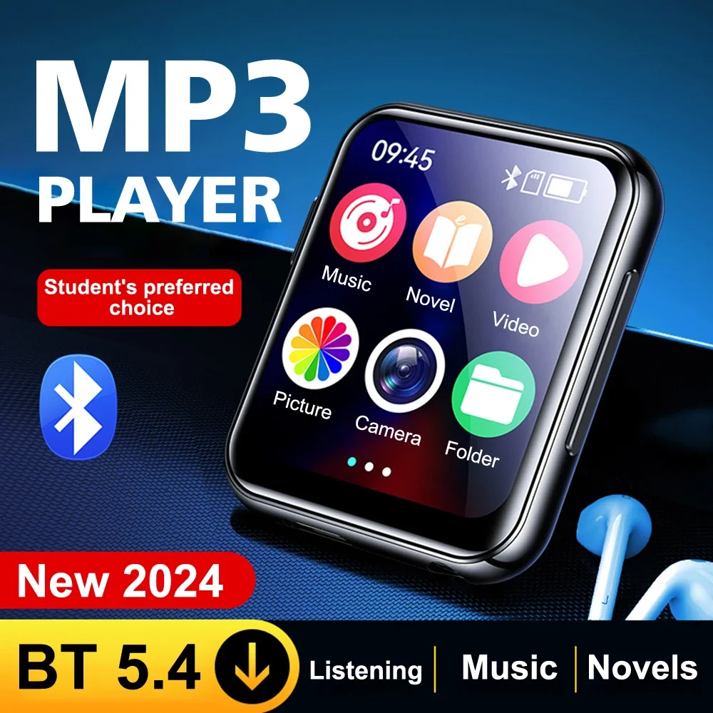 

Mp3 Music Player with Bluetooth Mp4 Walkman Full Touch Screen Built-In Speaker Recorder Camera Video Player