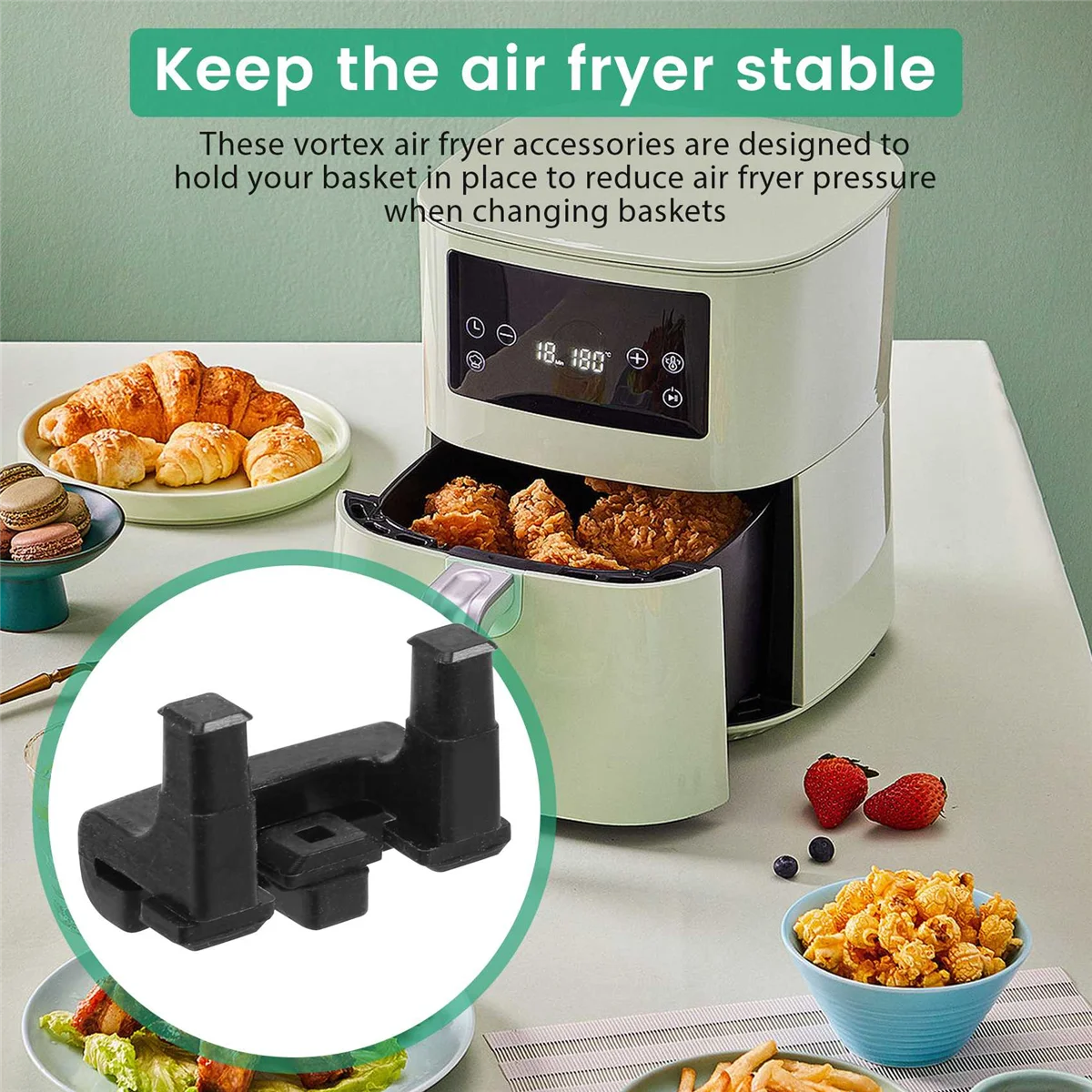 16 Pieces Air Fryer Tray Bumpers for Vortex Rubber Bumper Silicone Air Fryer Accessories Protective Feet Rubber Tips