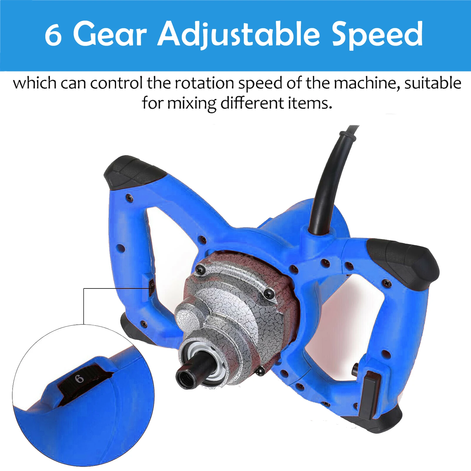 2600w tragbarer Paddel mischer 6-Gang, elektrisches Rührbohr-Rühr werkzeug für Mörtel mörtel farbe Zementputz putz