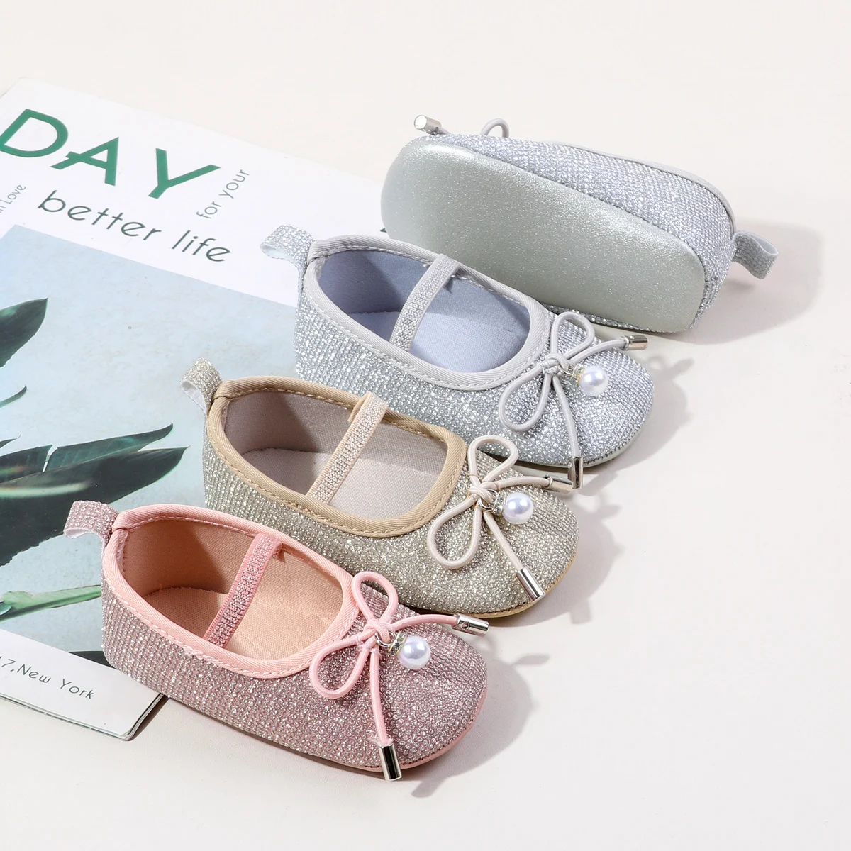 Baby Girl's First Walking Toddler Shoes For 0-18 Months Spring And Autumn Infant Princess Shoes Three Colors  Blingbling Shoes