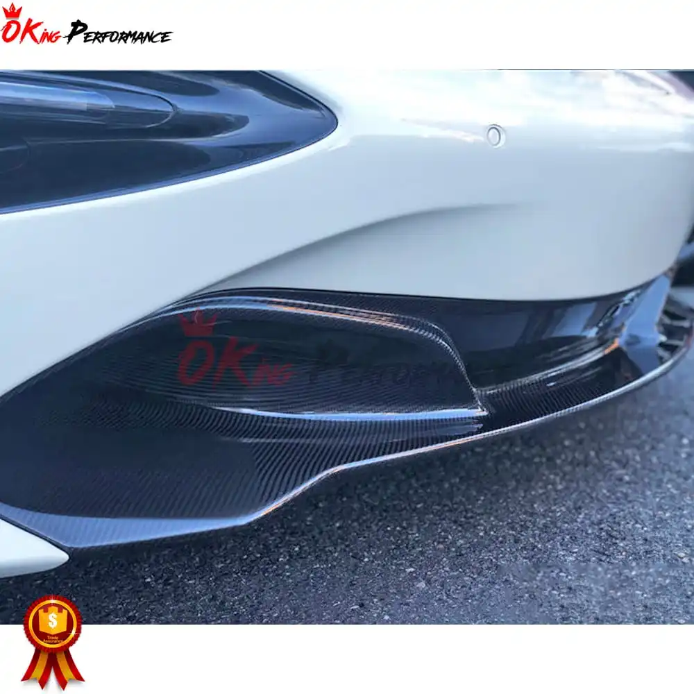 شفة مقسمة أمامية من ألياف الكربون الجافة بنمط OEM لمصد أمامي Mclaren 720S BodyKit #2