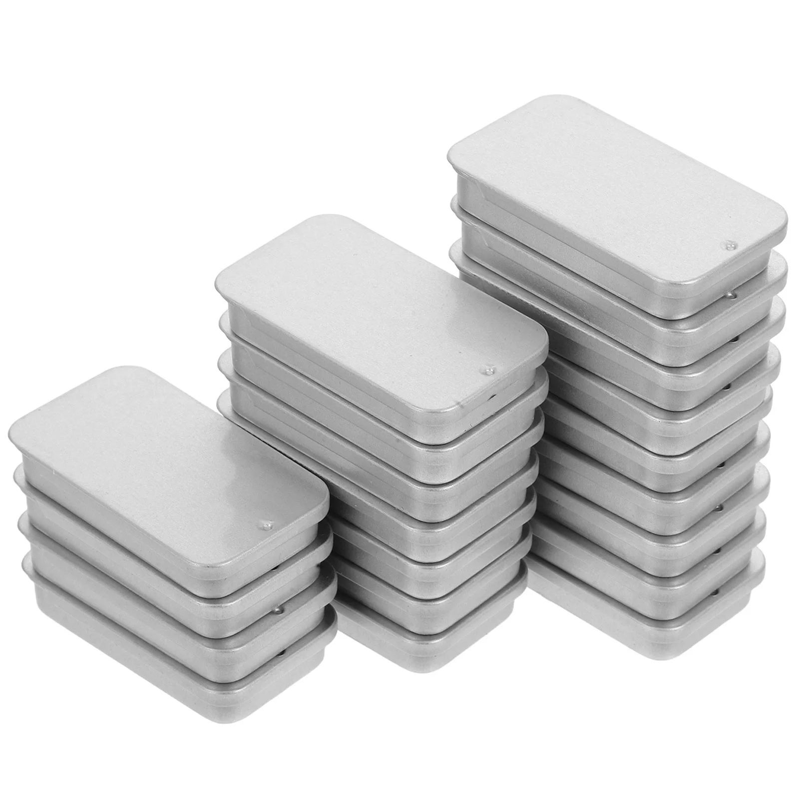 

20 Pcs Flip Tinplate Push-pull Box Pill Boxes Container Organizer Pocket Travel Mini