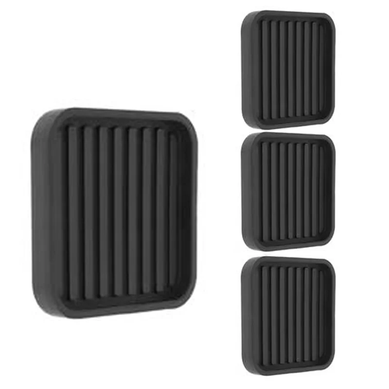 4Pcs Square Rubber Furniture Caster Cups Anti-Sliding Furniture Pads Bed Stopper Floor Protectors