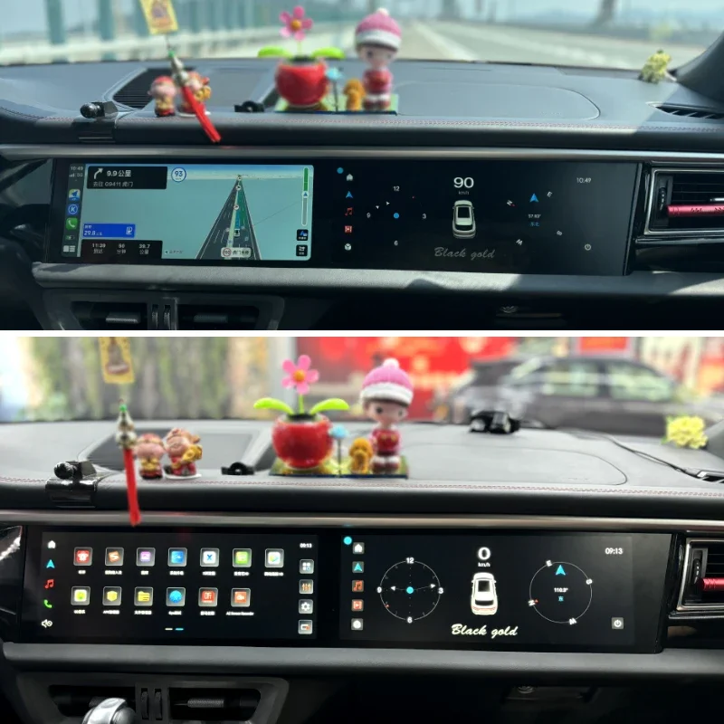 

12,3-дюймовый двойной экран Android 13 для Porsche Macan 2011-2017, автомобильный мультимедийный видеоплеер, GPS-навигация, радио Carplay 4G Auto 360