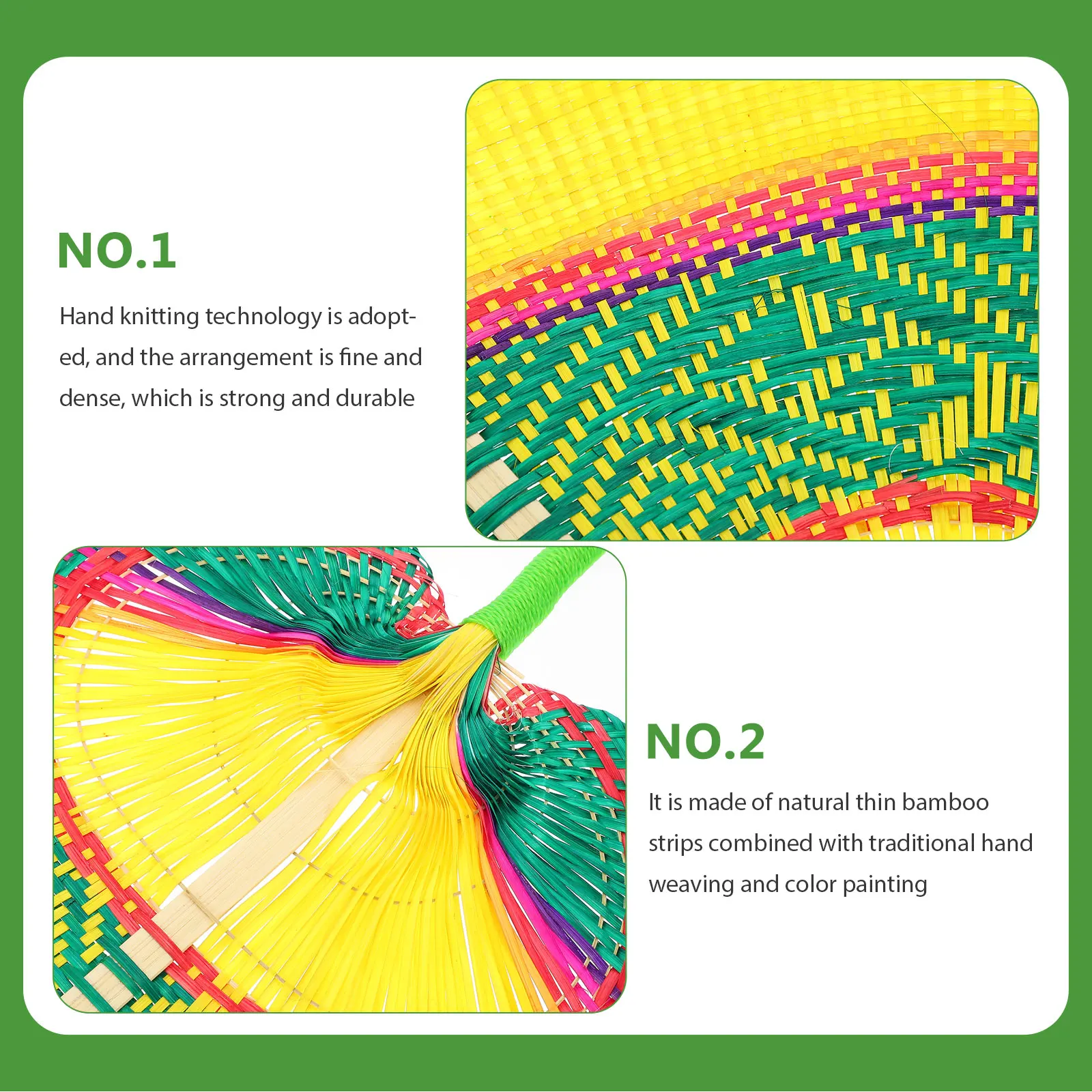 

Hand Held Fan Bamboo Chinese Decor Mini Portable Cooling Manual Woven Cute Fans
