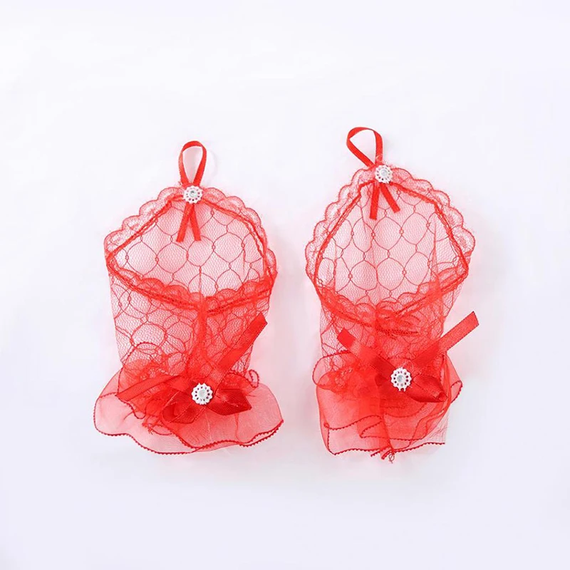 ผู้หญิง Lace Fingerless ถุงมือสีทึบสีขาวสีดําสีแดงเจ้าสาวถุงมือ Lady ดูผ่านถุงมือสั้นหญิง Elegant ถุงมือ