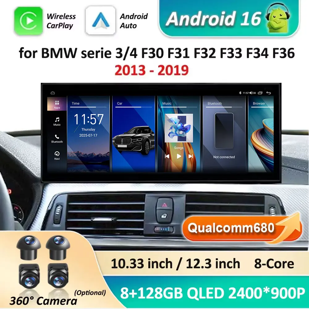 Reproductor Multimedia De Video Para Automóvil Con Android 16 Para Bmw Serie 3/4 F30 F31 F32 F33 F34 F36 2013-2019, Sistema Nbt Evo, Gps, Navi, 4G, Carplay — -50%, 246.18€ Coupon, from 246.18€ – 50% descuento – €246.18