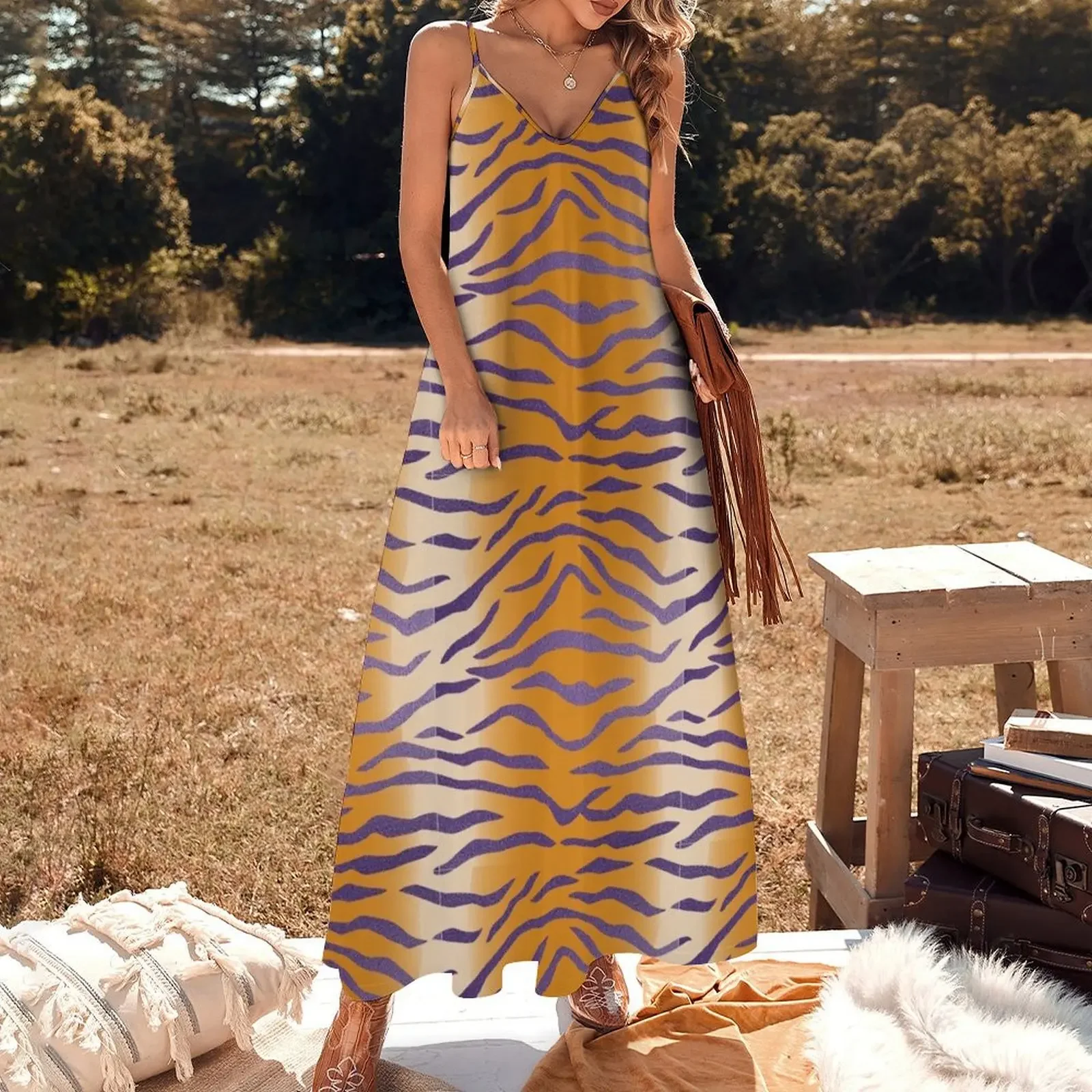 LSU Tiger Stripes 4 Sleeveless Dress long dress women dress for women summer