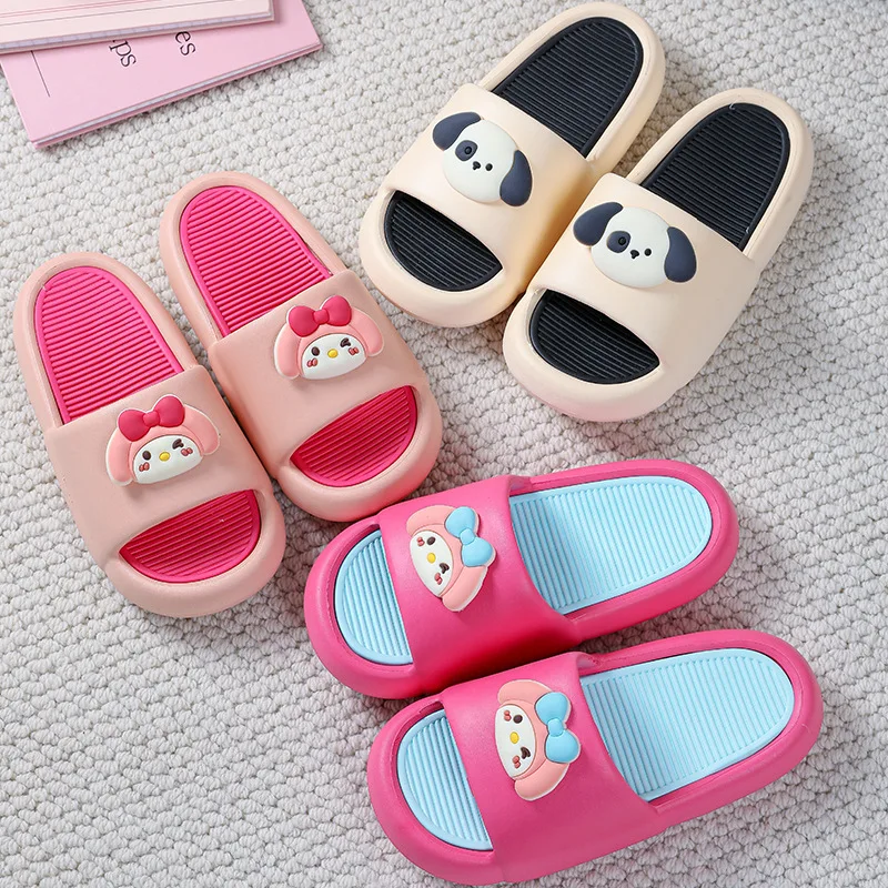 Sanrio Sandals Female My Melody Summer Kawaii Cartoon Indoor Anti-Slip Soft Bottom Wear-Resistant EVA Parent-Child Slippers