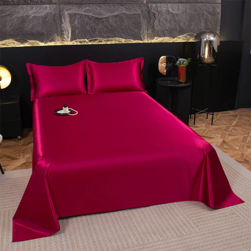 Bonenjoy Flat Sheet Cooling Bedsheet Waterproof Bed Linen for Home Solid Color Sheets sabanas (Pillowcase Need Order)