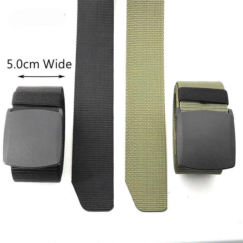 

5.0cm Wide belts for man Plastic Buckle Metal-Free Tactical Belt for Airport Security Check Heavy Duty Outdoor Sports Work Belt