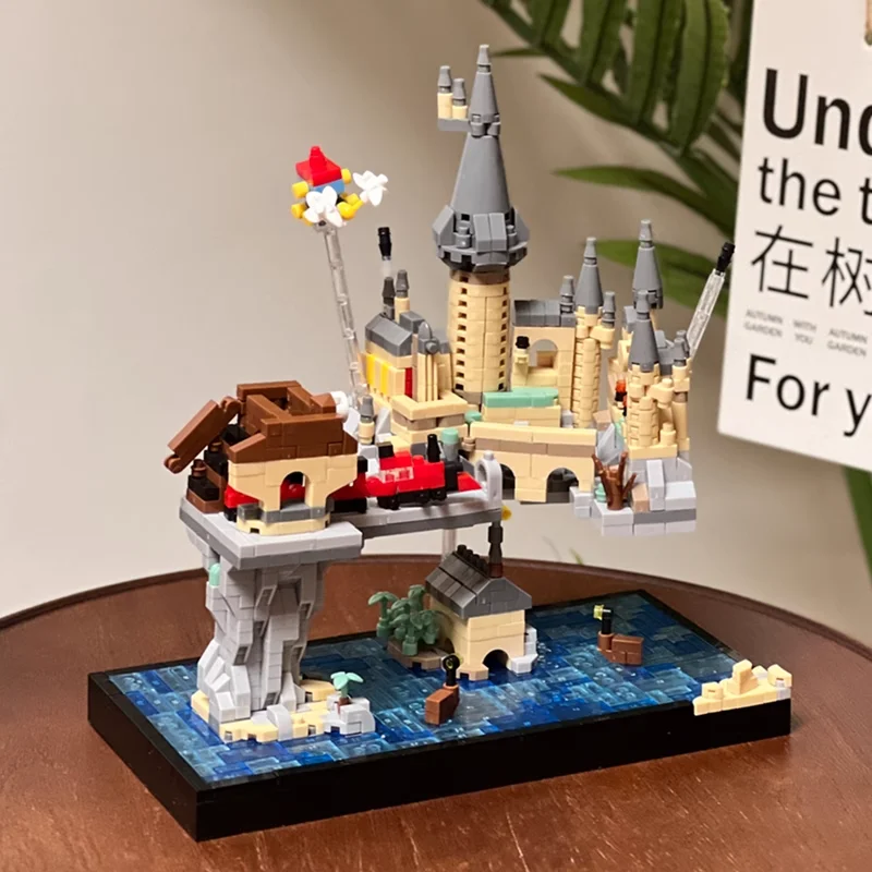 بلو كاسل قطعة صغيرة اللبنات منزل الأميرة القلعة السحرية عيد ميلاد Gif للأطفال DIY لعبة البناء الإبداعية هدية الفتاة #6