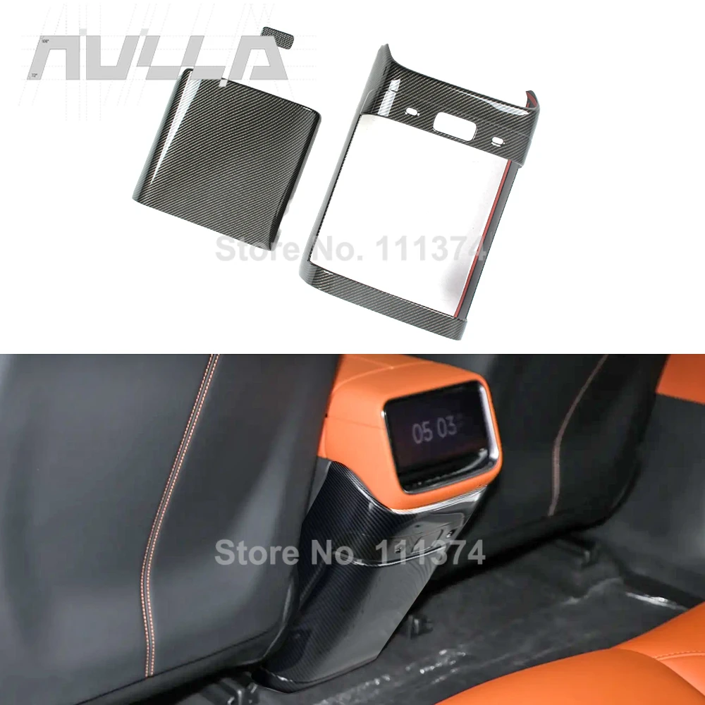 

For Xiaomi YU7 2025-2026Rear Air Conditioning Vent Frame Refrigerator Anti Kick Panel Decorative Cover ABS Carbon Accessories