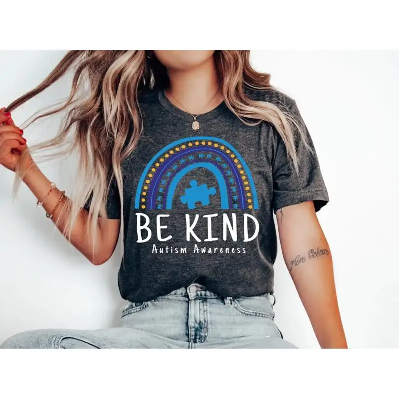 Be Kind Autism T Shirt Awareness Neurodivergent Aba Therapist Adhd Inclusion Mental Health