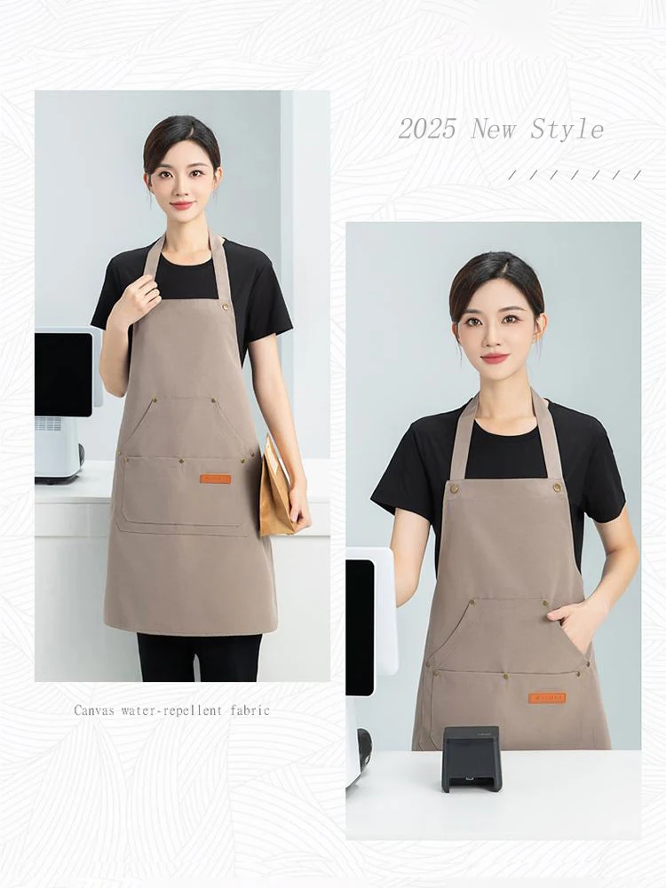 مريلة رقبة قماشية مقاومة للماء تجارية، ربطات خصر قابلة للتعديل، قماش متين لحامل الفاكهة في السوبر ماركت وموظفي متجر البقالة